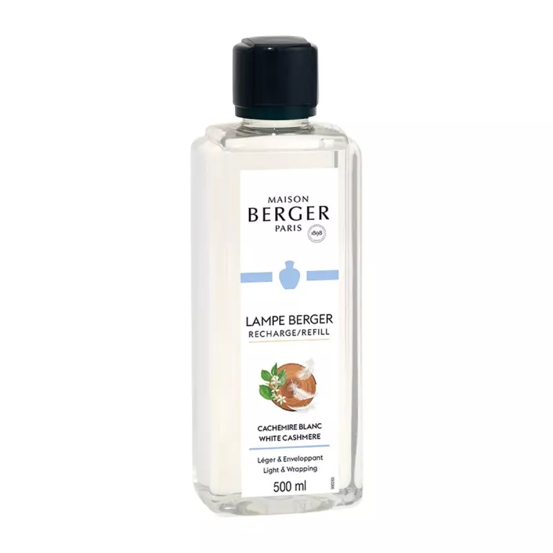 Cachemire blanc recharge parfum 500 ml pour lampe a catalyse - maison berger paris