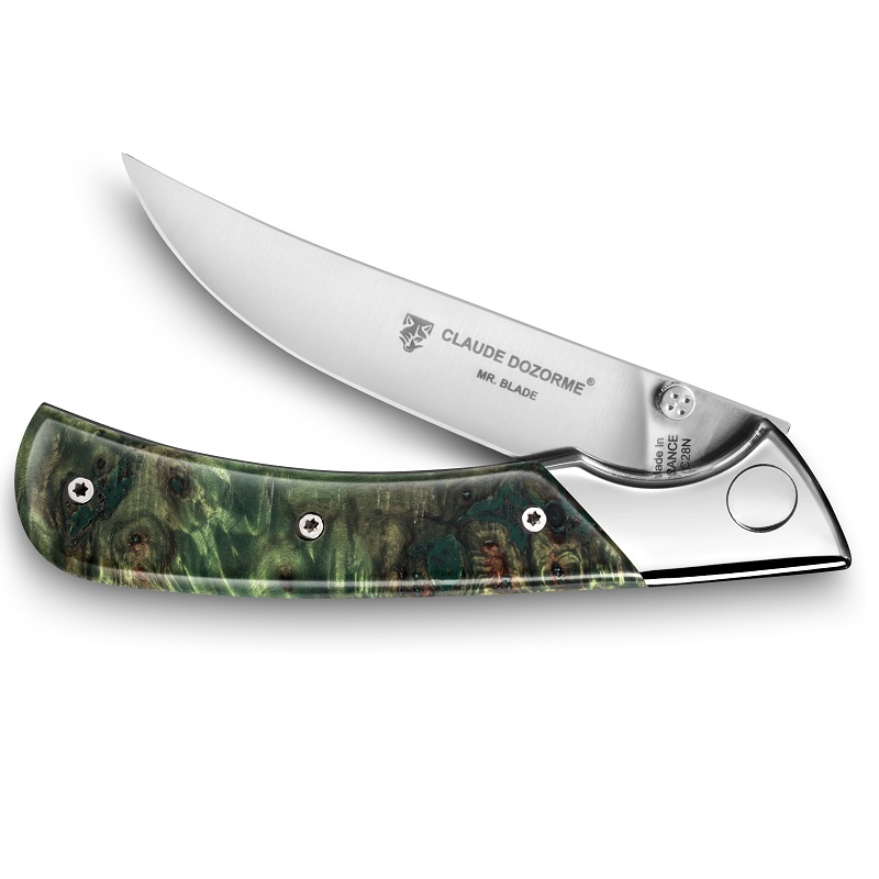 Couteau de chasse eok manche peuplier vert - claude dozorme