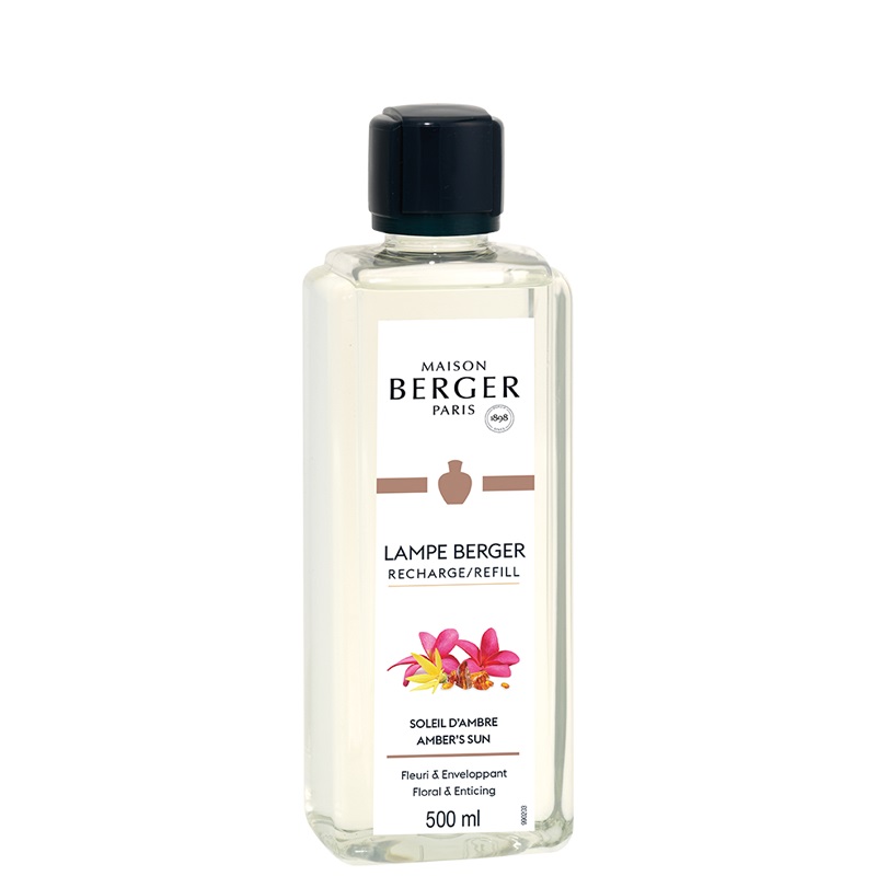 Soleil d'ambre recharge parfum 500 ml pour lampe a catalyse - maison berger paris