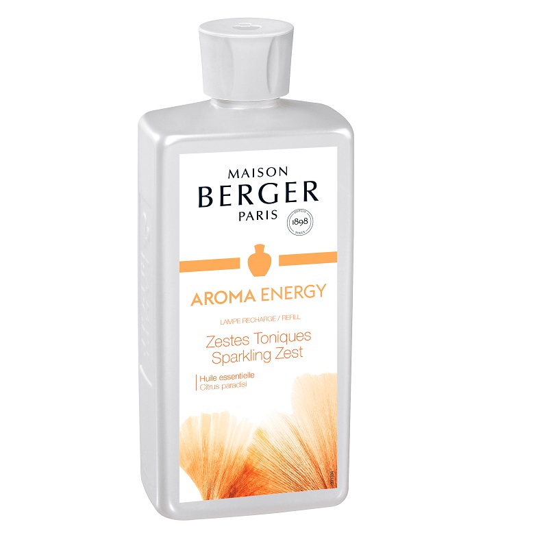 Aroma enregy zestes toniques recharge parfum 500 ml pour diffuseur lampe berger - maison berger paris