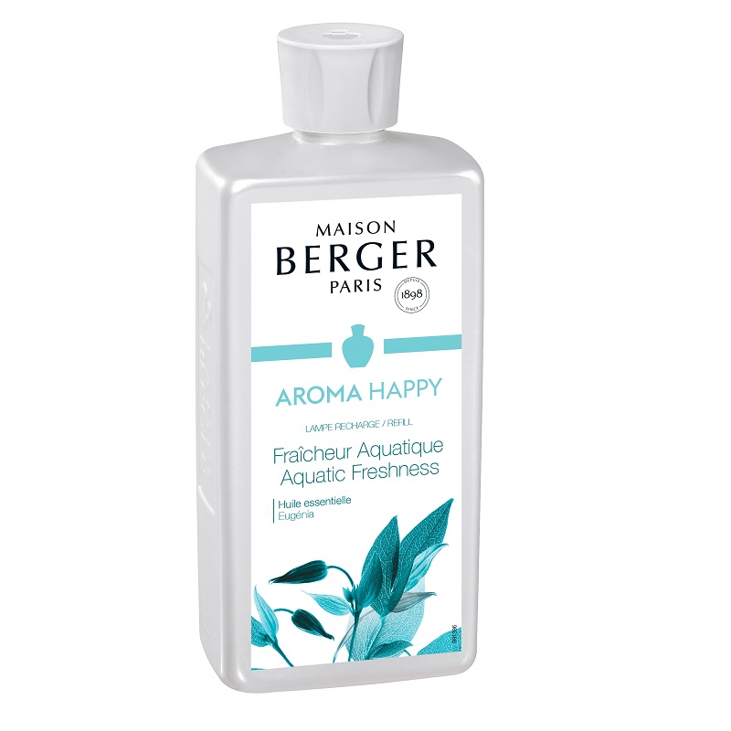 Aroma happy fraicheur aquatique recharge parfum 500 ml pour diffuseur lampe berger - maison berger paris