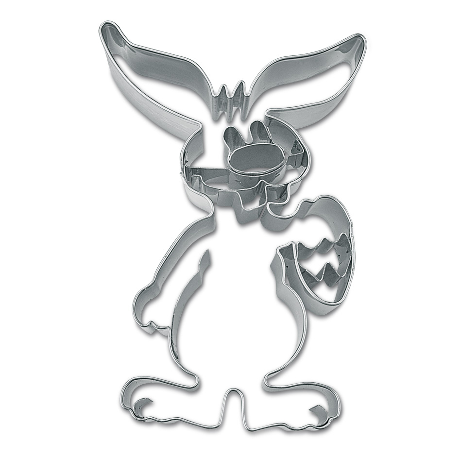 Emporte piece lapin de paqes avec oeuf inox 9 cm - stadter