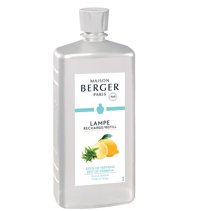 Recharge parfum pour lampe diffuseur 1 litre zeste de verveine - maison berger paris
