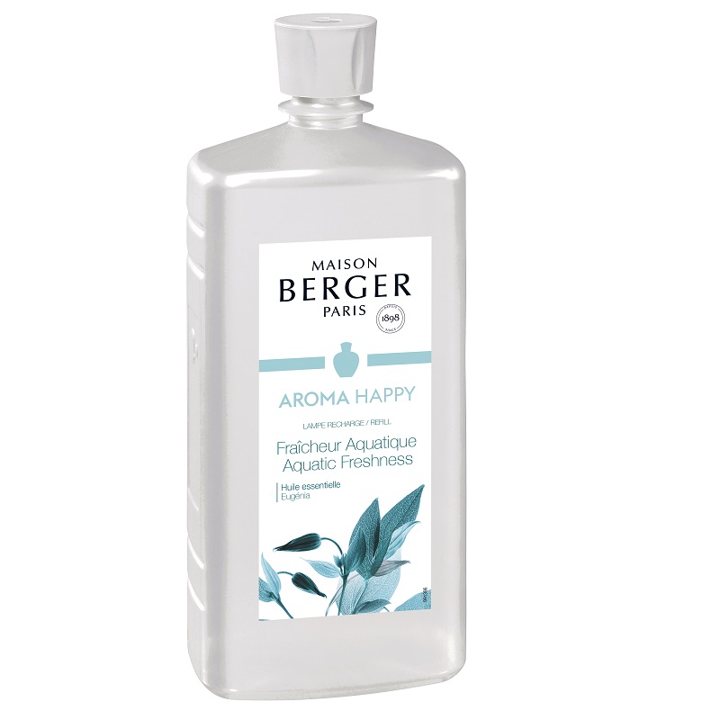 Aroma happy fraicheur aquatique recharge parfum 1l pour diffuseur lampe berger - maison berger paris