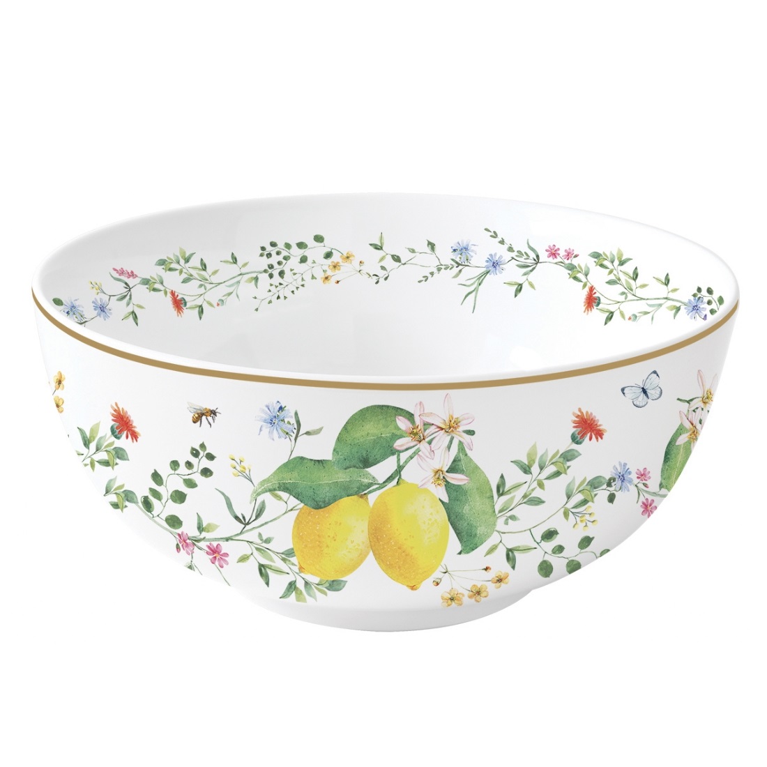 Bol en porcelaine ø15 cm fleurs et citrons - easylife