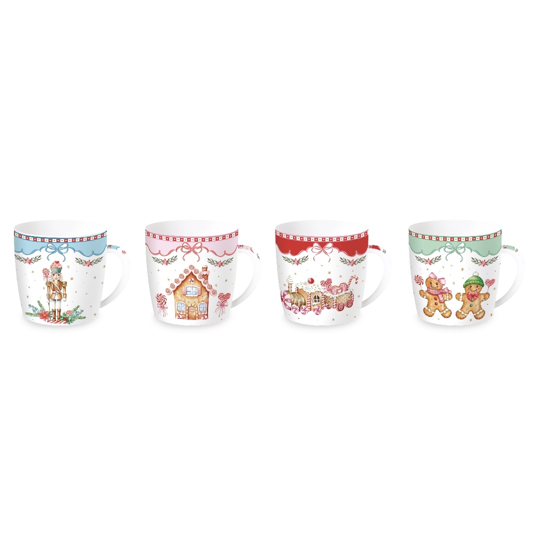 Sweet christmas, coffret cadeau 1 mugs en porcelaine en boite métal 300 ml, vendu à l'unité, modèle aléatoire - easylife