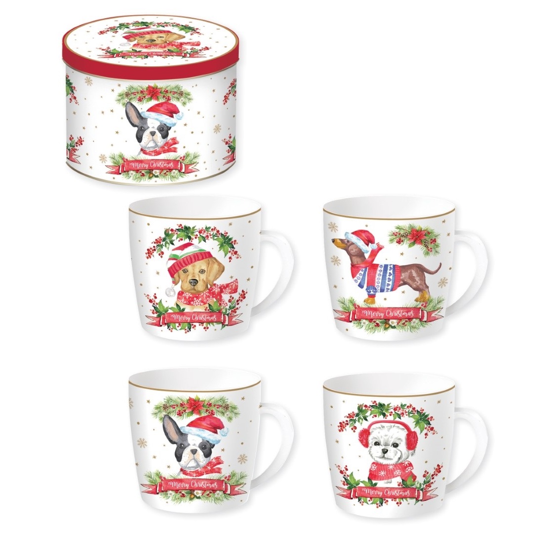 Mug de noël en boite cadeau décor chien, vendu à l'unité, modèle aléatoire - easylife