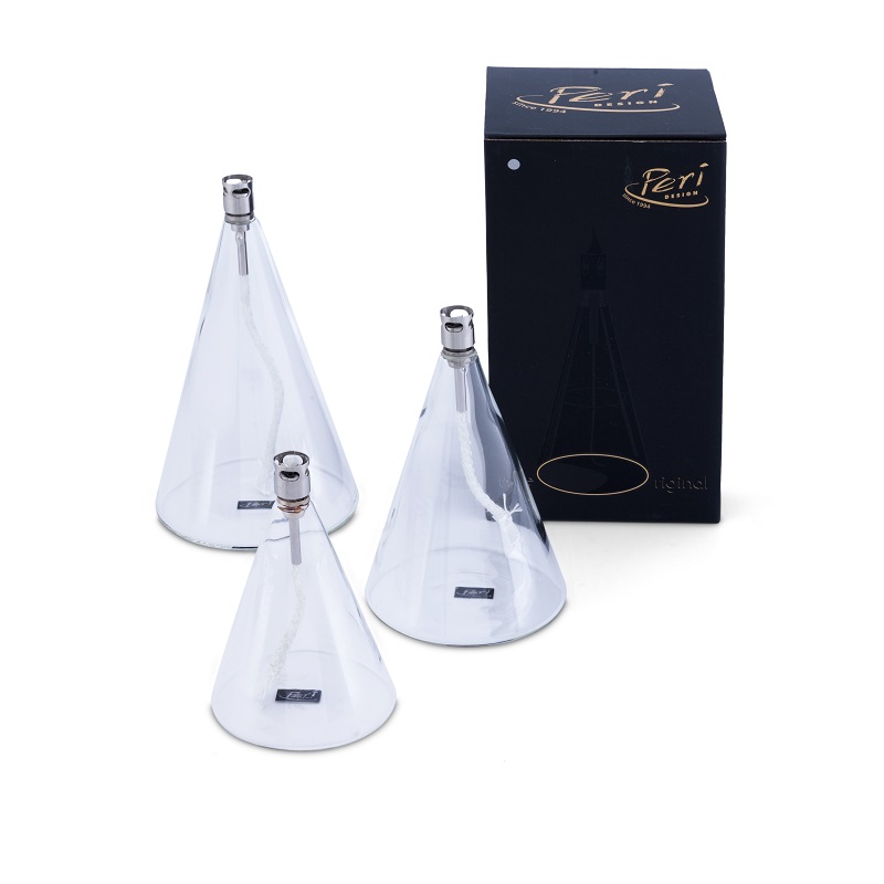 Lampe a huile pyramide grand modele hauteur 18 cm - vendu à l'unité - peri glass