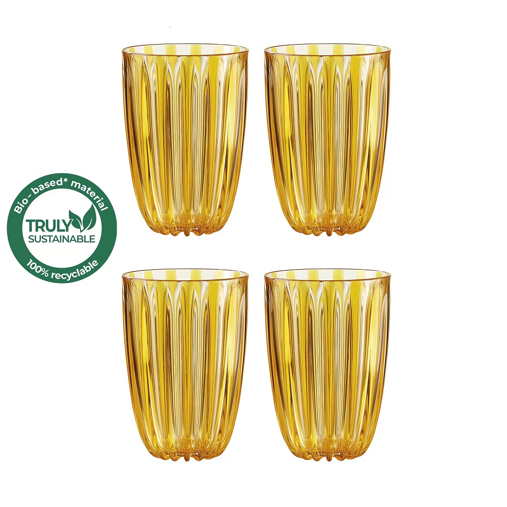 Lot de 4 verres en plastique dolcevita ambre 40cl - guzzini 