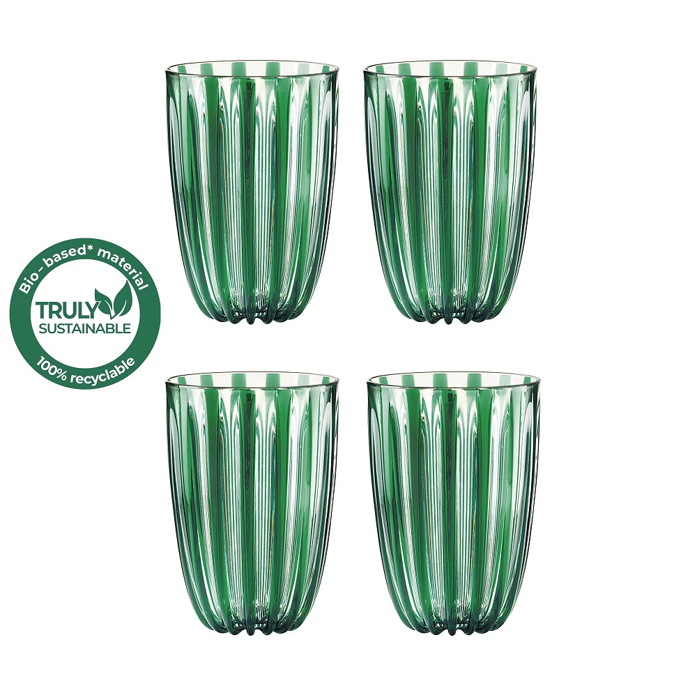 Lot de 4 verres en plastique dolcevita emeraude 40cl - guzzini 