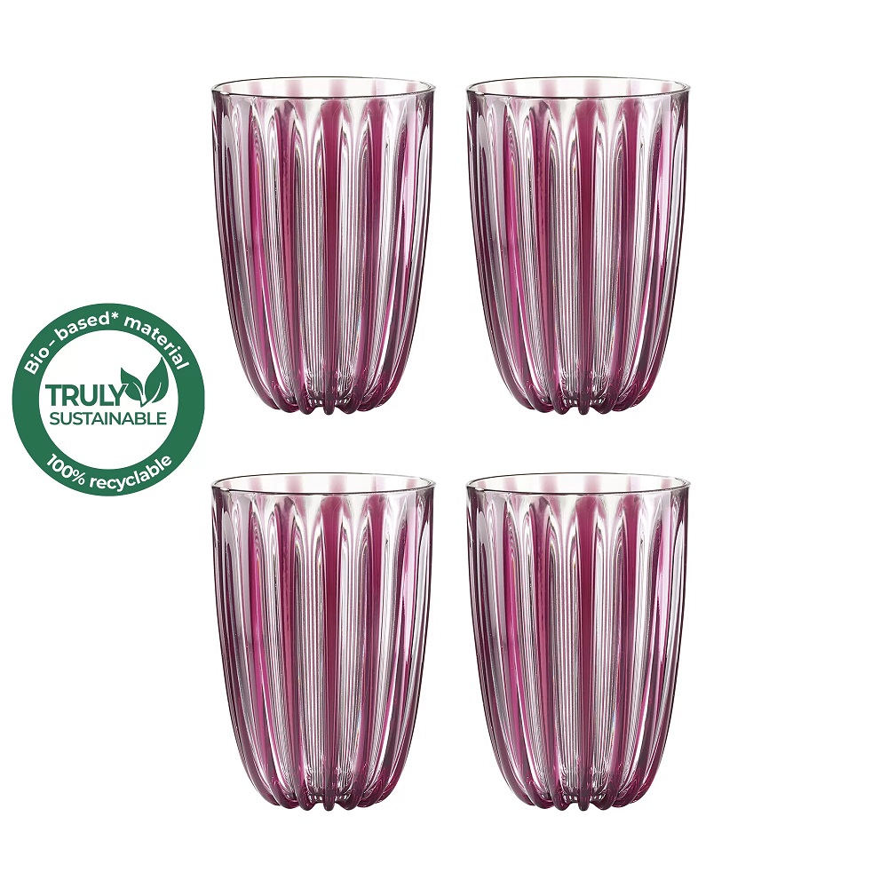 Lot de 4 verres en plastique dolcevita amethyste 40cl - guzzini 