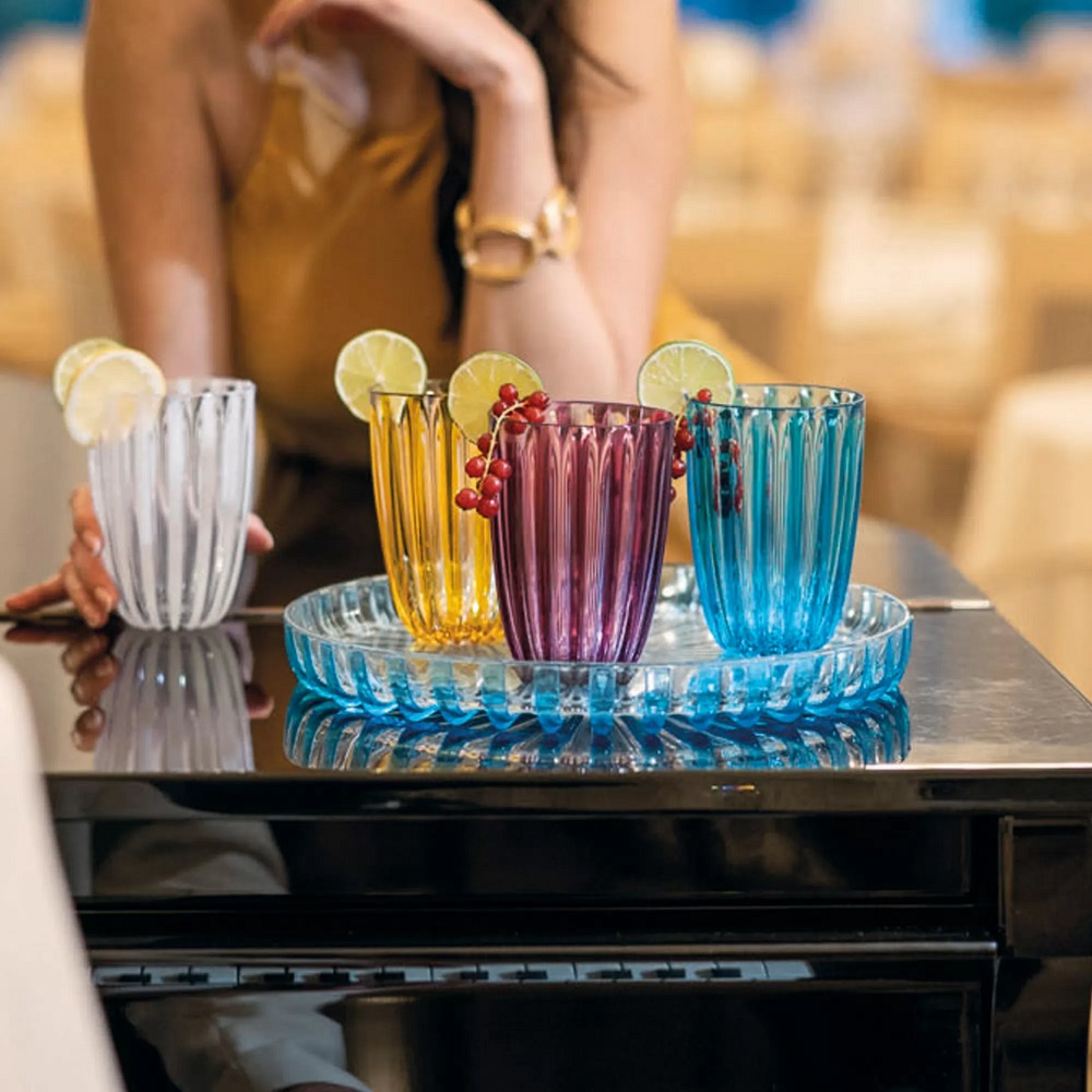 Lot de 4 verres en plastique dolcevita amethyste 40cl - guzzini 