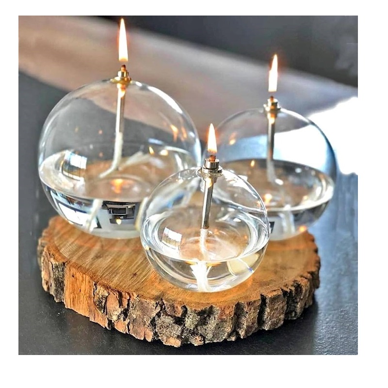 Lampe a huile ronde diametre 8 cm - peri glass