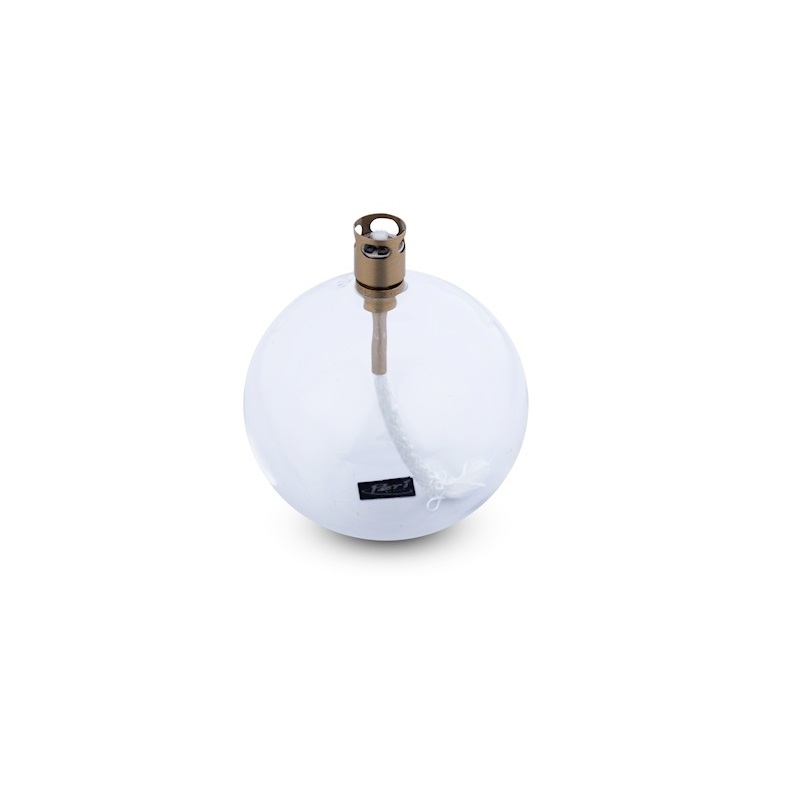 Lampe a huile ronde diametre 9 cm meche laiton - peri glass