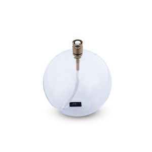 Lampe a huile ronde diametre 11 cm meche laiton - peri glass