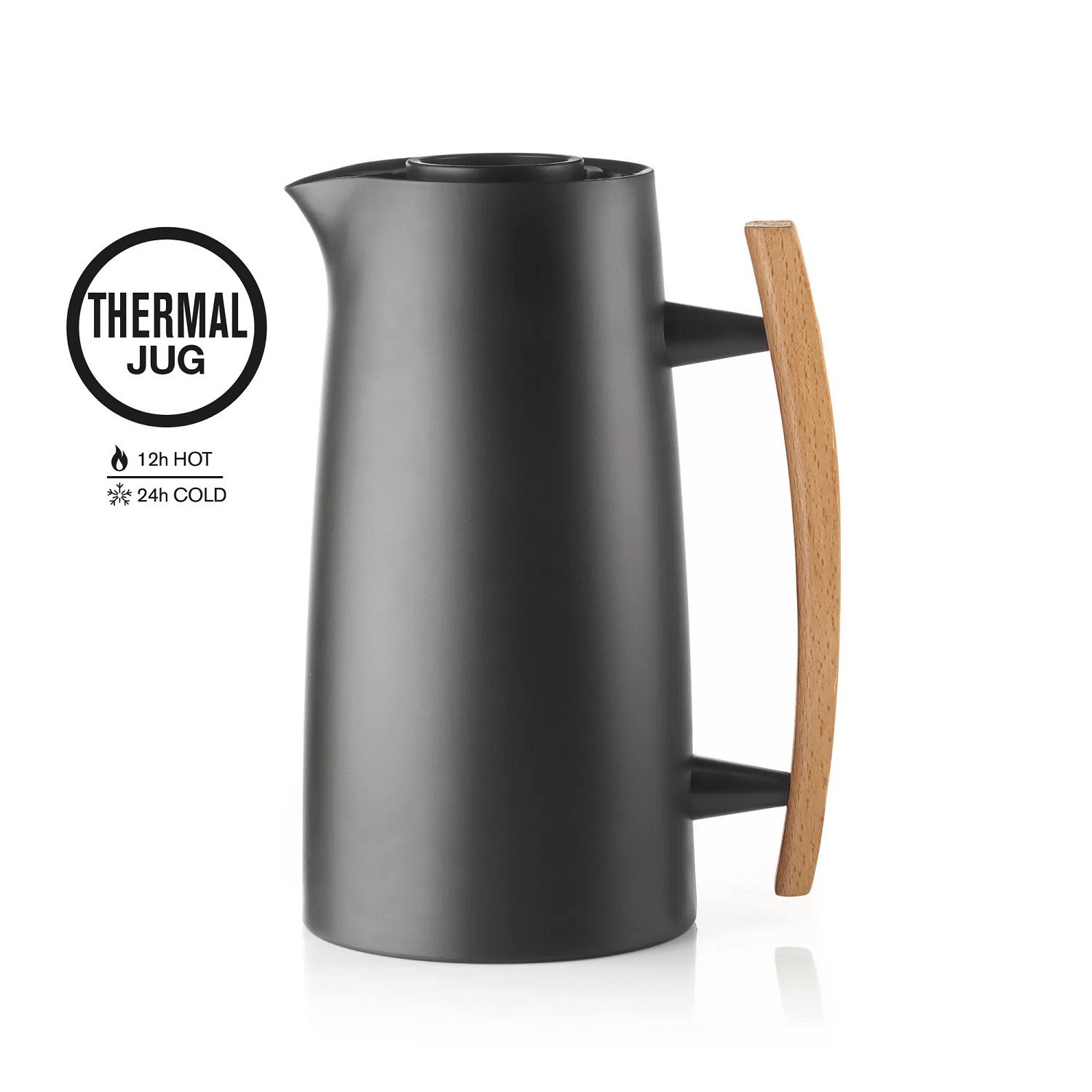 Carafe isotherme riviera 63 noir pour le thé ou le café 1l - guzzini