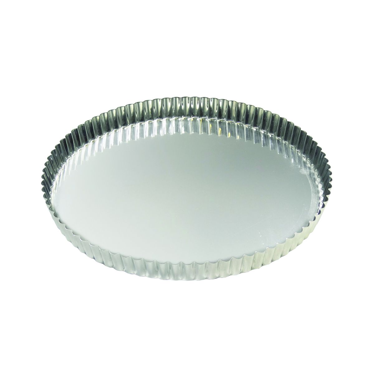 Tourtière ronde cannelée - fer blanc - fond fixe - ø26 cm h2,5 cm - gobel