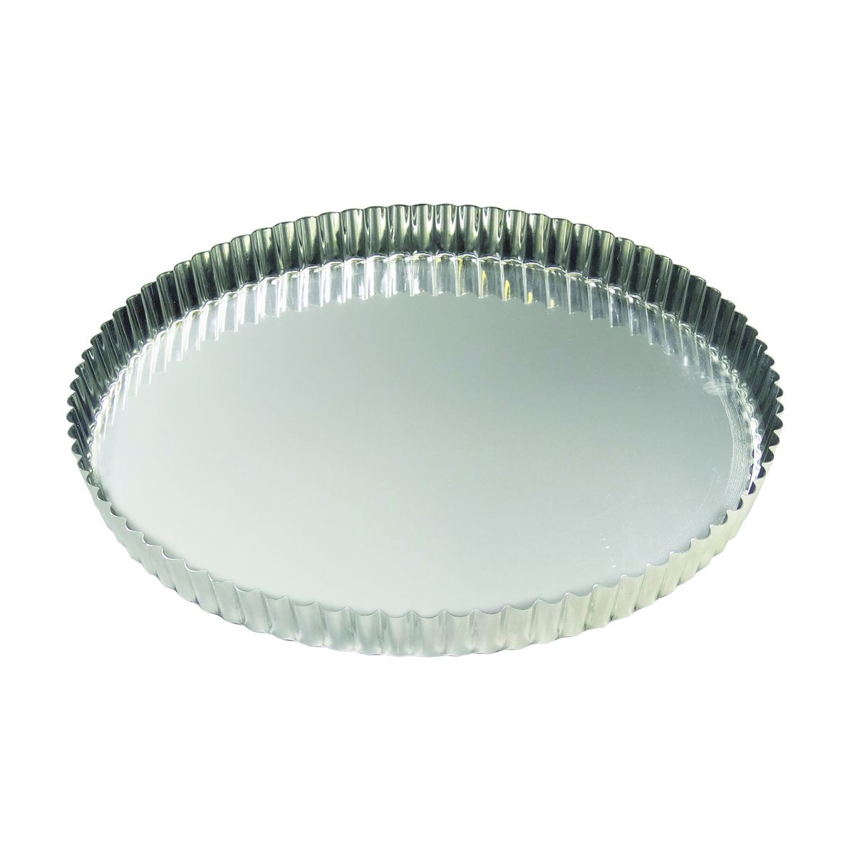 Tourtière ronde cannelée - fer blanc - fond fixe - ø28 cm h2,5 cm - gobel