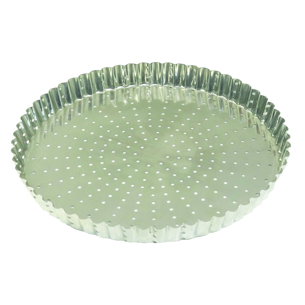 Tourtière cannelée perforée - fer blanc - fond fixe - ø30 cm h2,5 cm - gobel