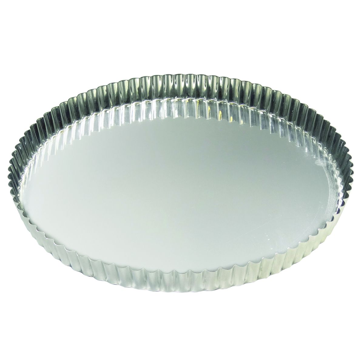 Tourtière ronde cannelée - fer blanc - fond fixe - ø32 cm h2,5 cm - gobel