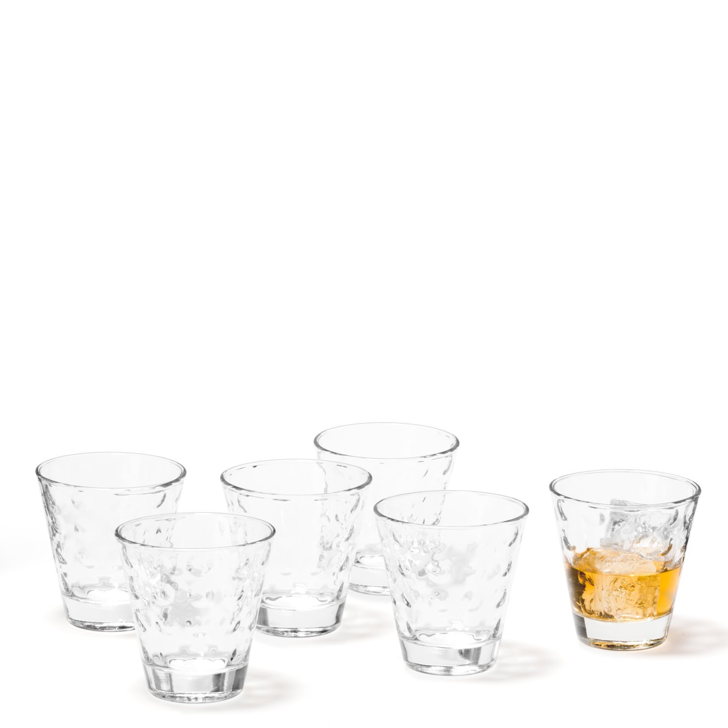 Optic lot de 6 gobelets bas en verre transparent - leonardo 