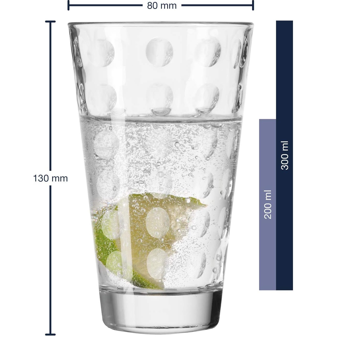 Lot de 6 verres long drink ciao optic - leonardo