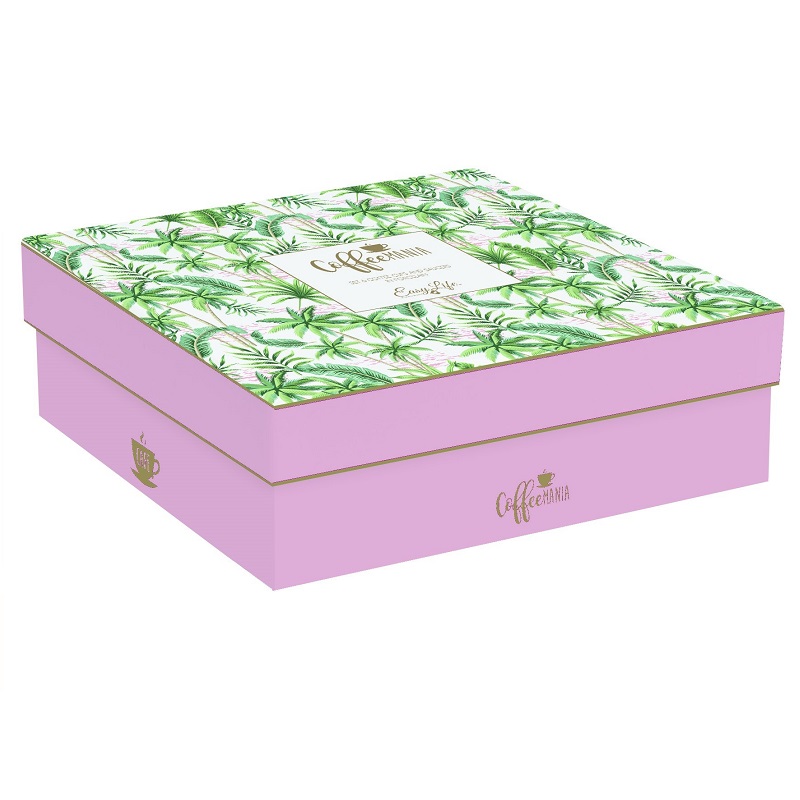 Coffret 6 tasses a cafe en porcelaine 100ml wild tropical - easylife