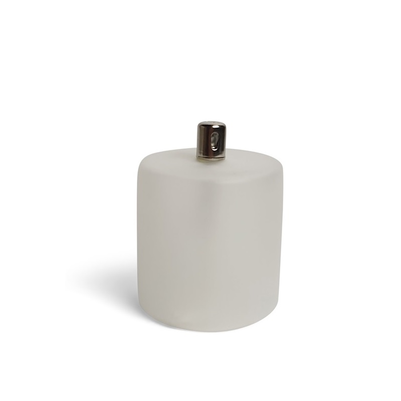 Lampe a huile cylindrique en verre givre moyen modele dimensions 8,5 x 8 cm - peri glass