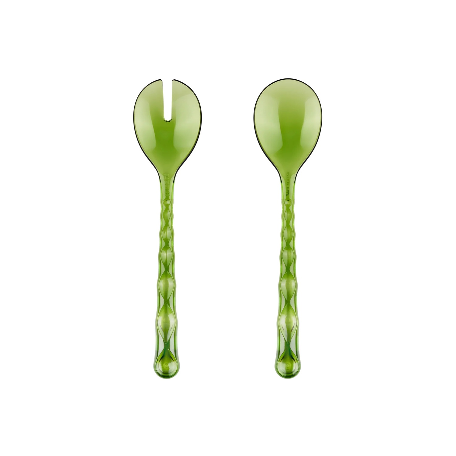 Couverts à salade vanity water lily green 27 cm - guzzini