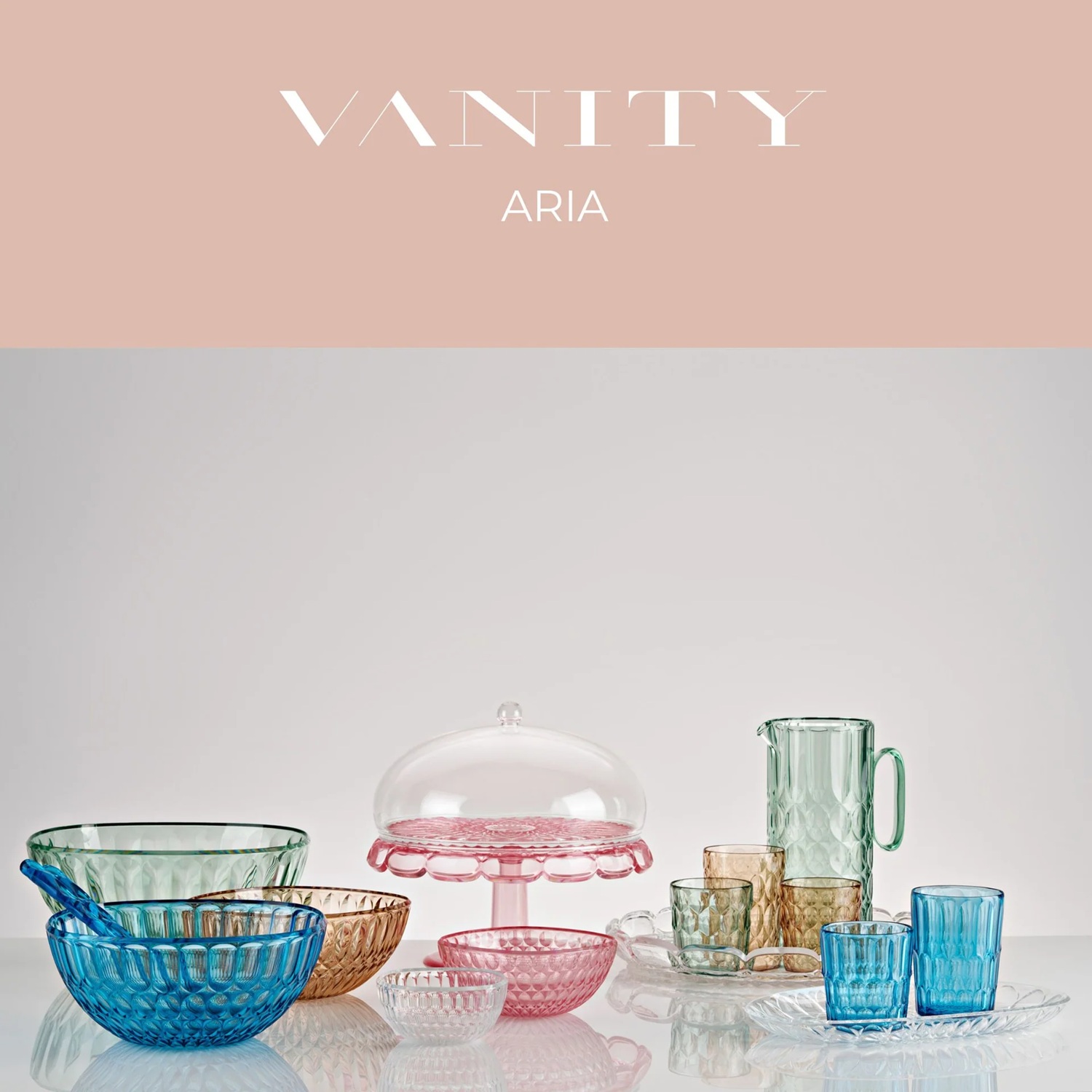 Couverts à salade vanity air sea blue 27 cm - guzzini