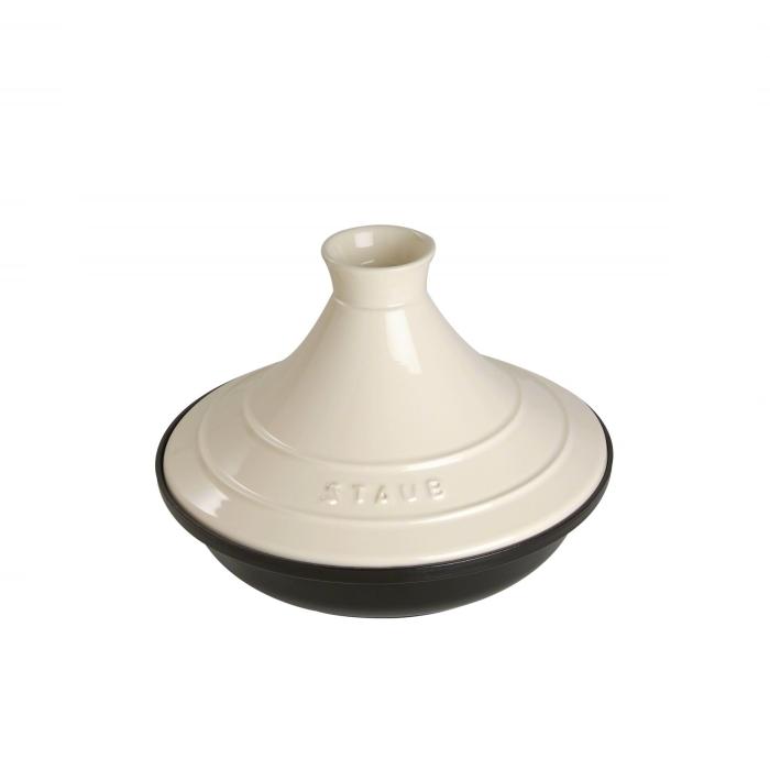 Tajine en fonte dome en ceramique creme diametre 20 cm - staub