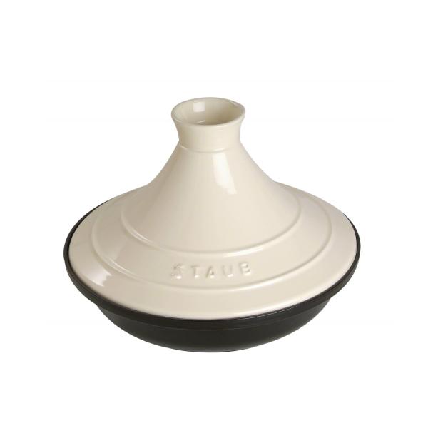 Tajine en fonte dome en ceramique creme diametre 28 cm - staub