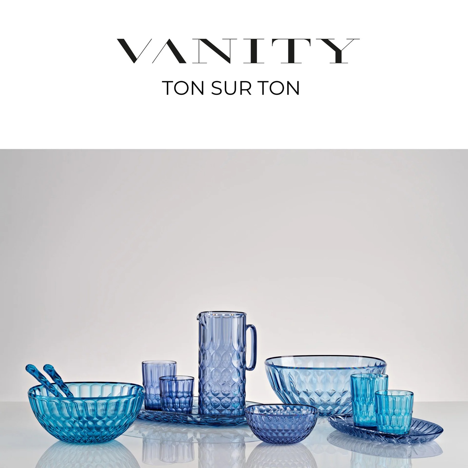 Petit plateau de service oval 32 cm vanity air sea blue - guzzini