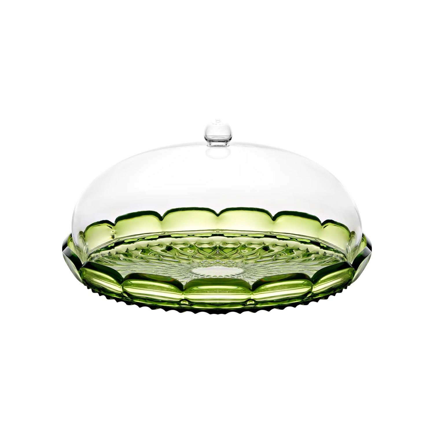 Plat à gateau avec cloche ø30 cm vanity eau water lily green - guzzini