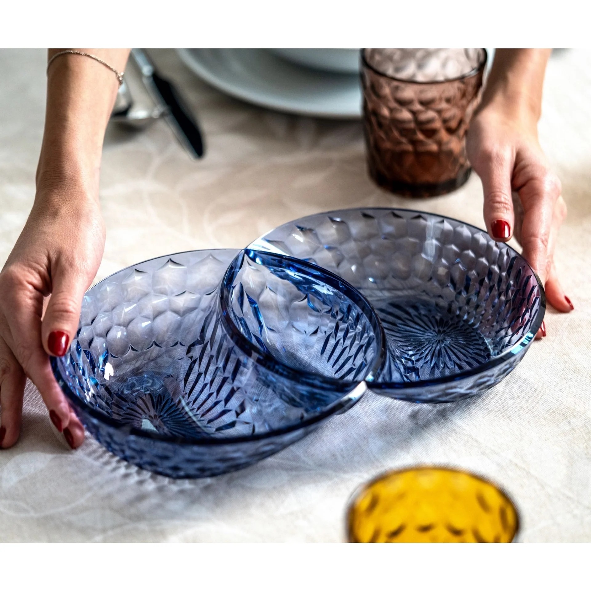 Plat apéro ou hors d'oeuvre vanity denim blue - guzzini