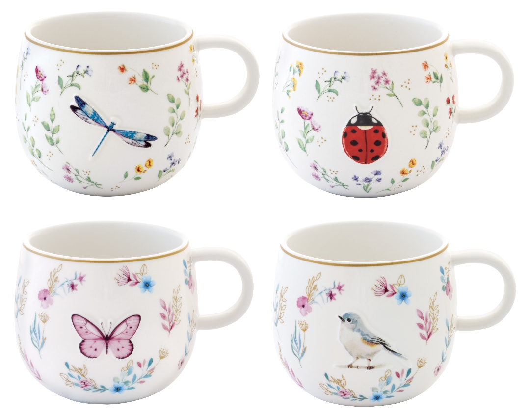 Mug en porcelaine design en boite cadeau fancy garden 400ml modèle aléatoire vendu à l'unité - easylife