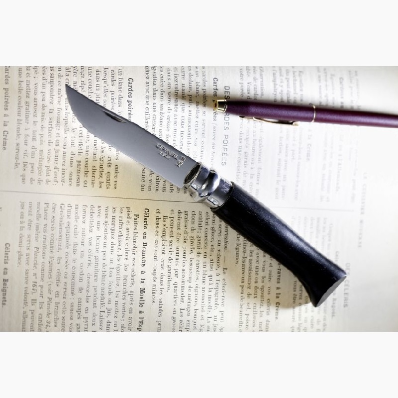 Couteau de poche pliable ebene poliglace n°8 - opinel 