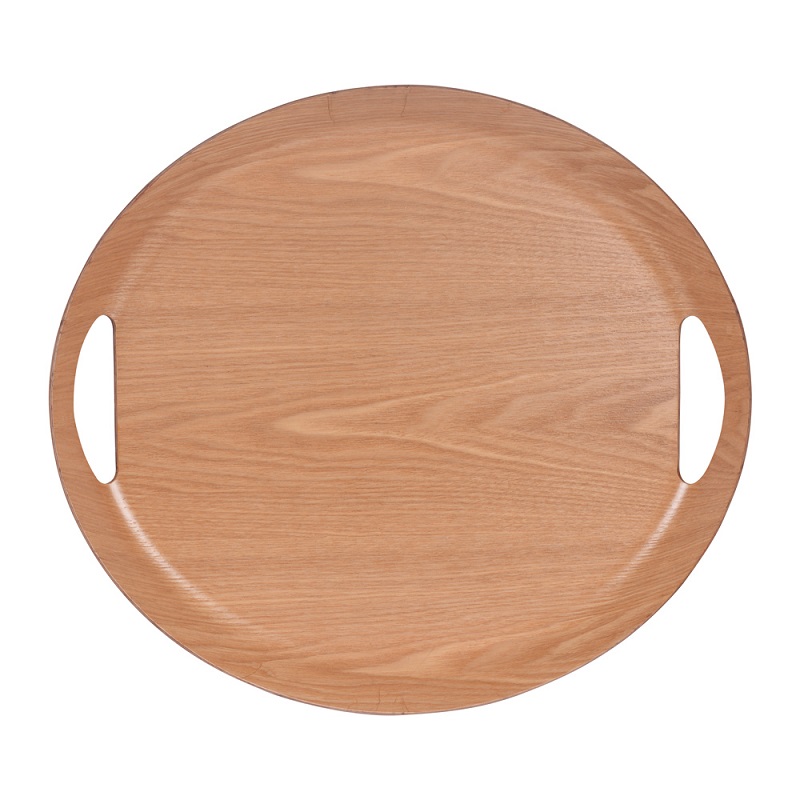 Plateau oval brun 46x41x4 cm - table et passion 