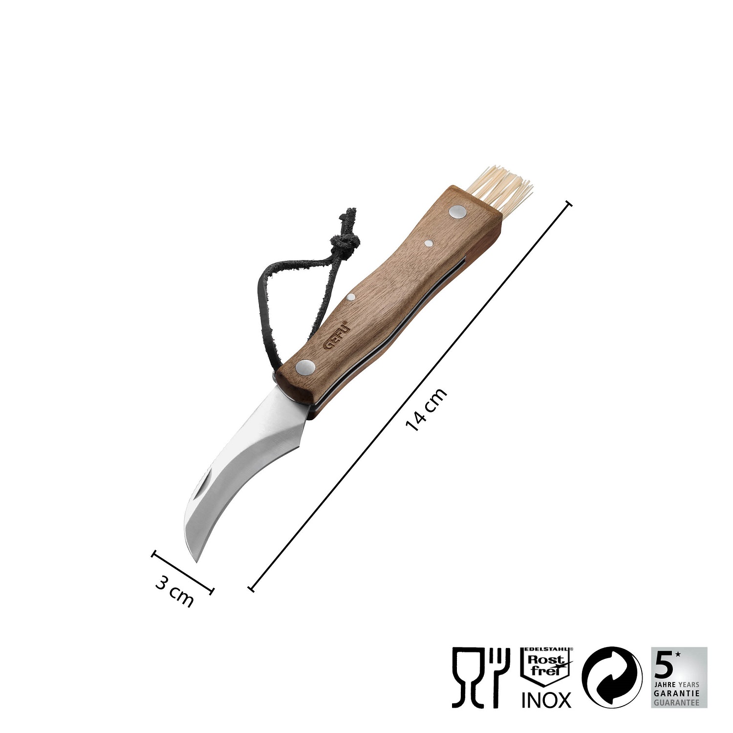 Silva, couteau à champignons avec brosse - gefu