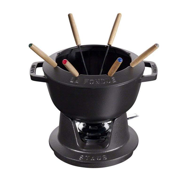 Service a fondue en fonte 20 cm noir - staub