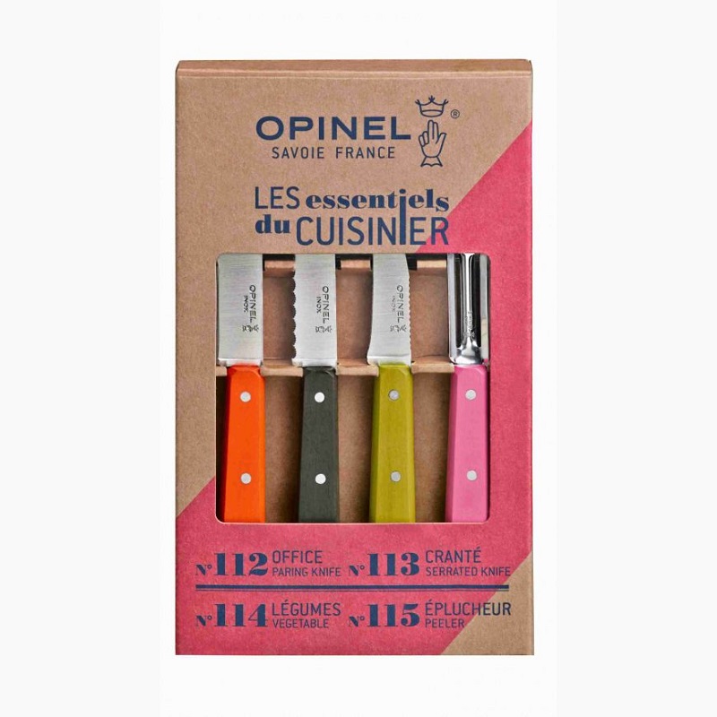 Coffret 4 pieces les essentiels fifties couteaux et eplucheur - opinel 