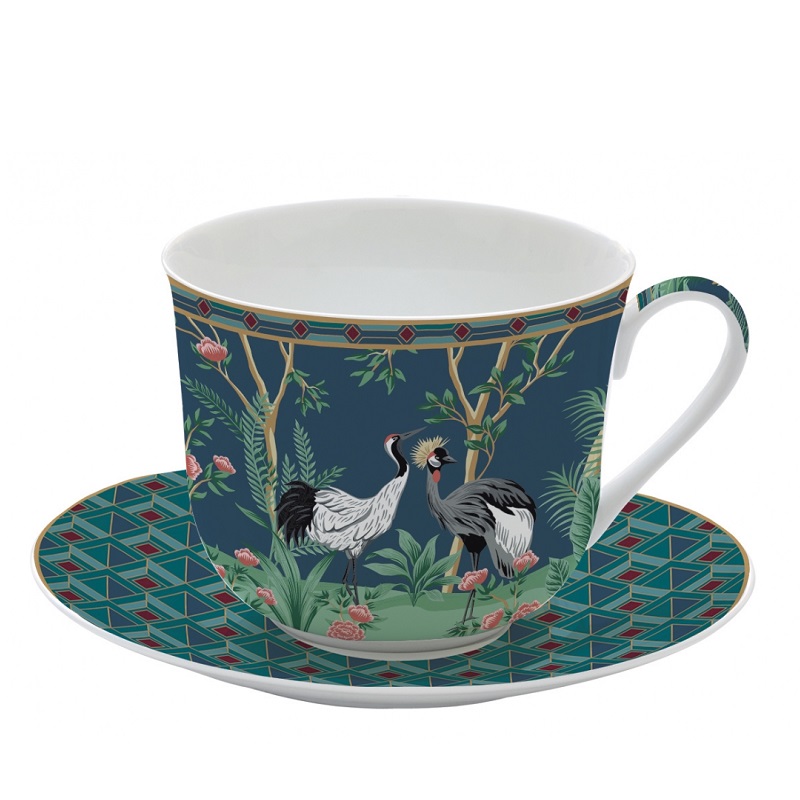 Coffret tasse dejeuner en porcelaine fine mandalay 40 cl - easylife