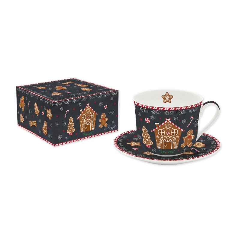 Gingerbread coffret cadeau tasse déjeunr en porcelaine 40cl - easylife