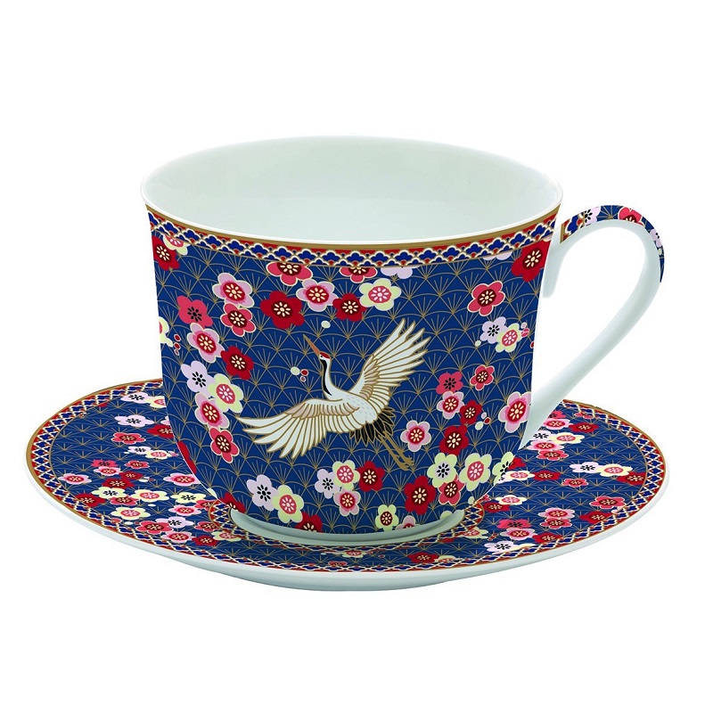 Coffret tasse dejeuner en porcelaine fine okinawa 40 cl - easylife