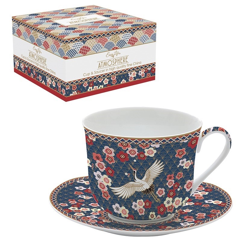 Coffret tasse dejeuner en porcelaine fine okinawa 40 cl - easylife