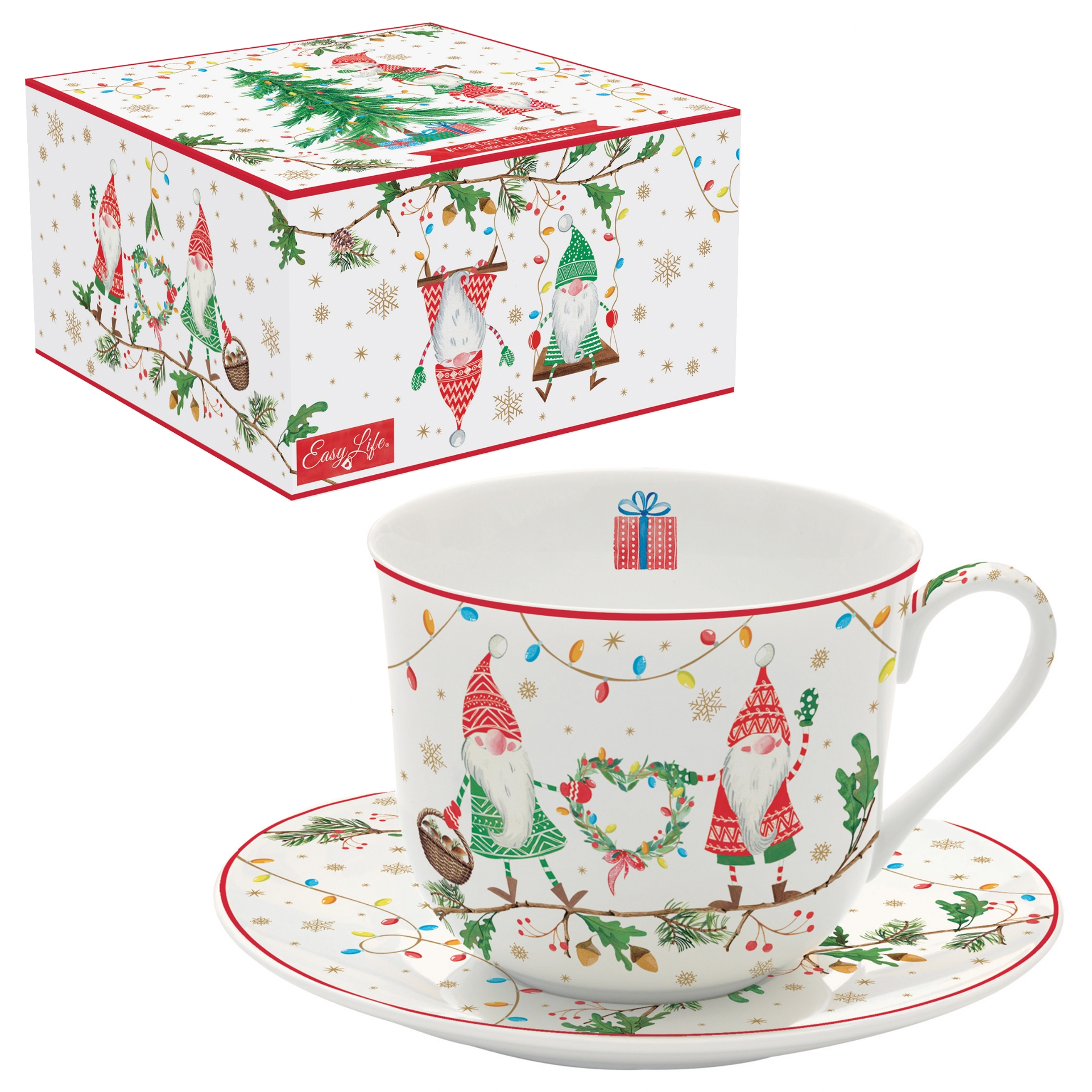 Ready for christmas - coffret cadeau tasse déjeuner en porcelaine 40cl - easylife