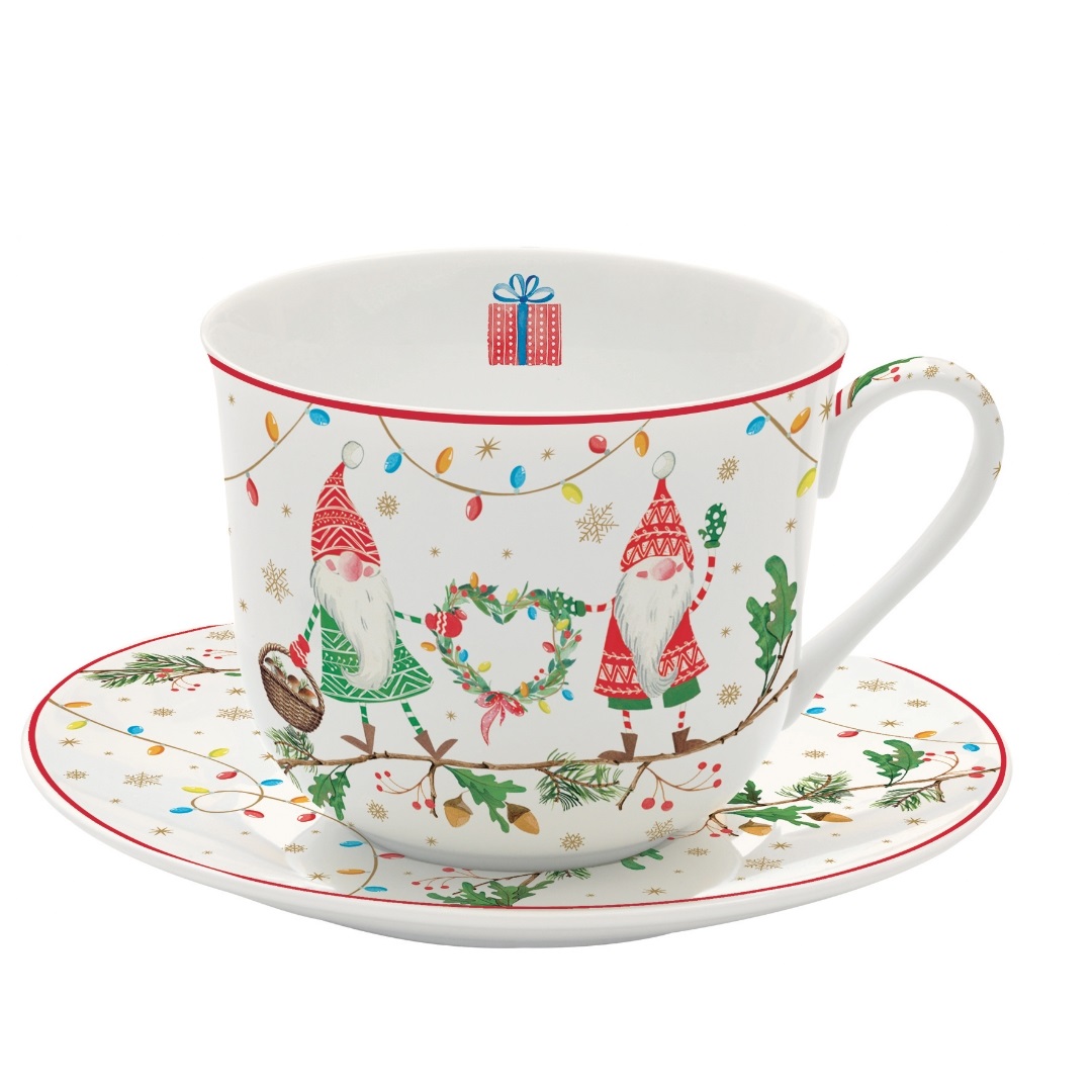 Ready for christmas - coffret cadeau tasse déjeuner en porcelaine 40cl - easylife