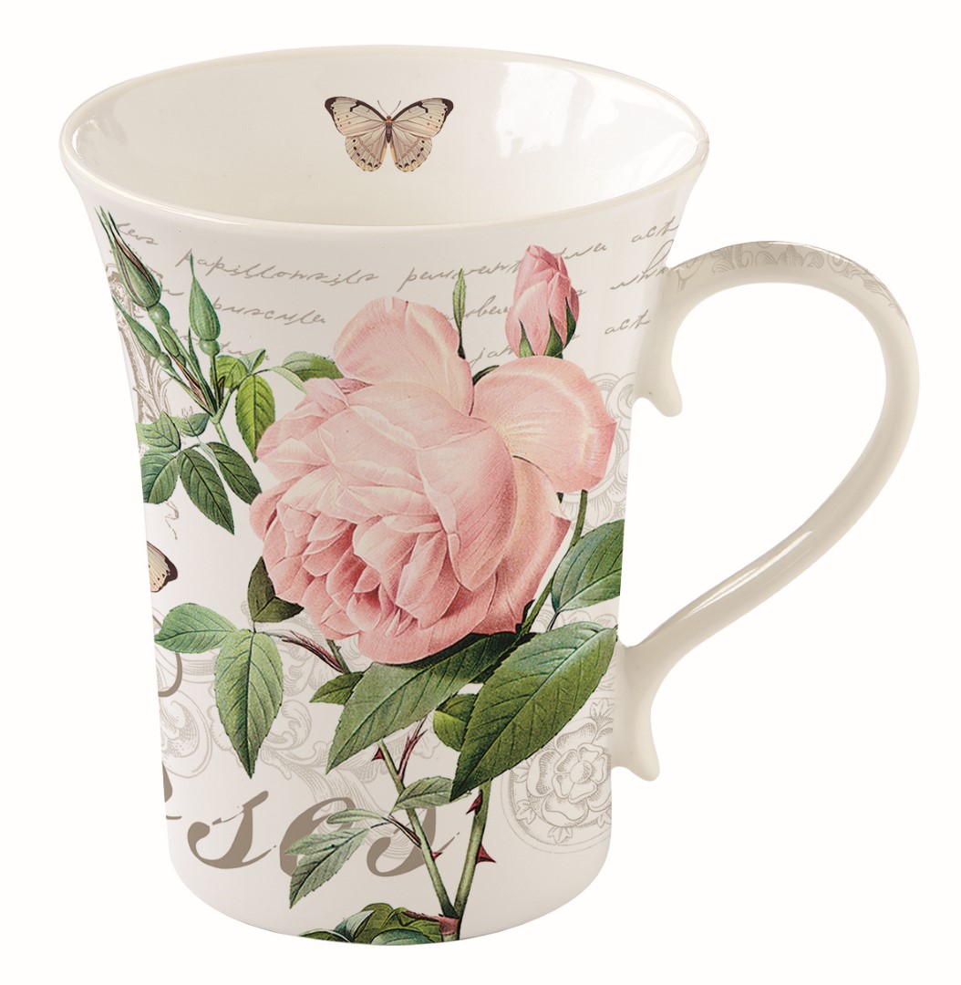 Coffret cadeau mug en porcelaine décor jardin botanique 360 ml - easylife