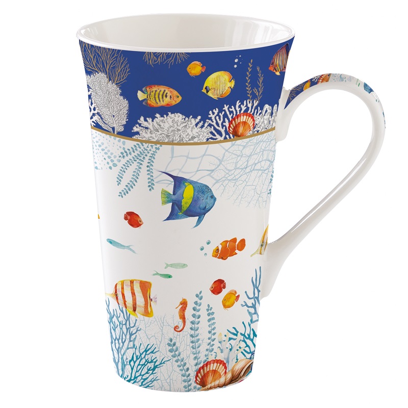 Coffret mug en porcelaine 600 ml aquarium - easylife