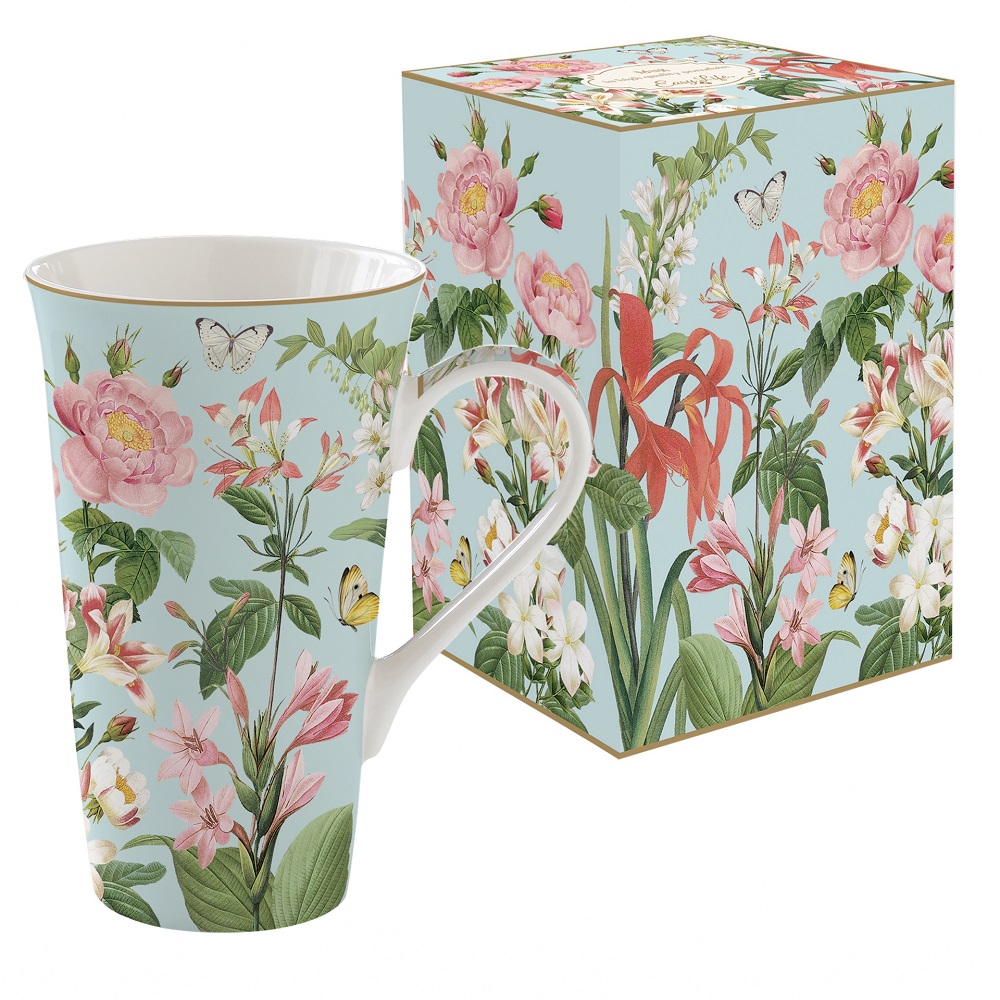 Coffret mug en porcelaine 600 ml botanic garden - easylife